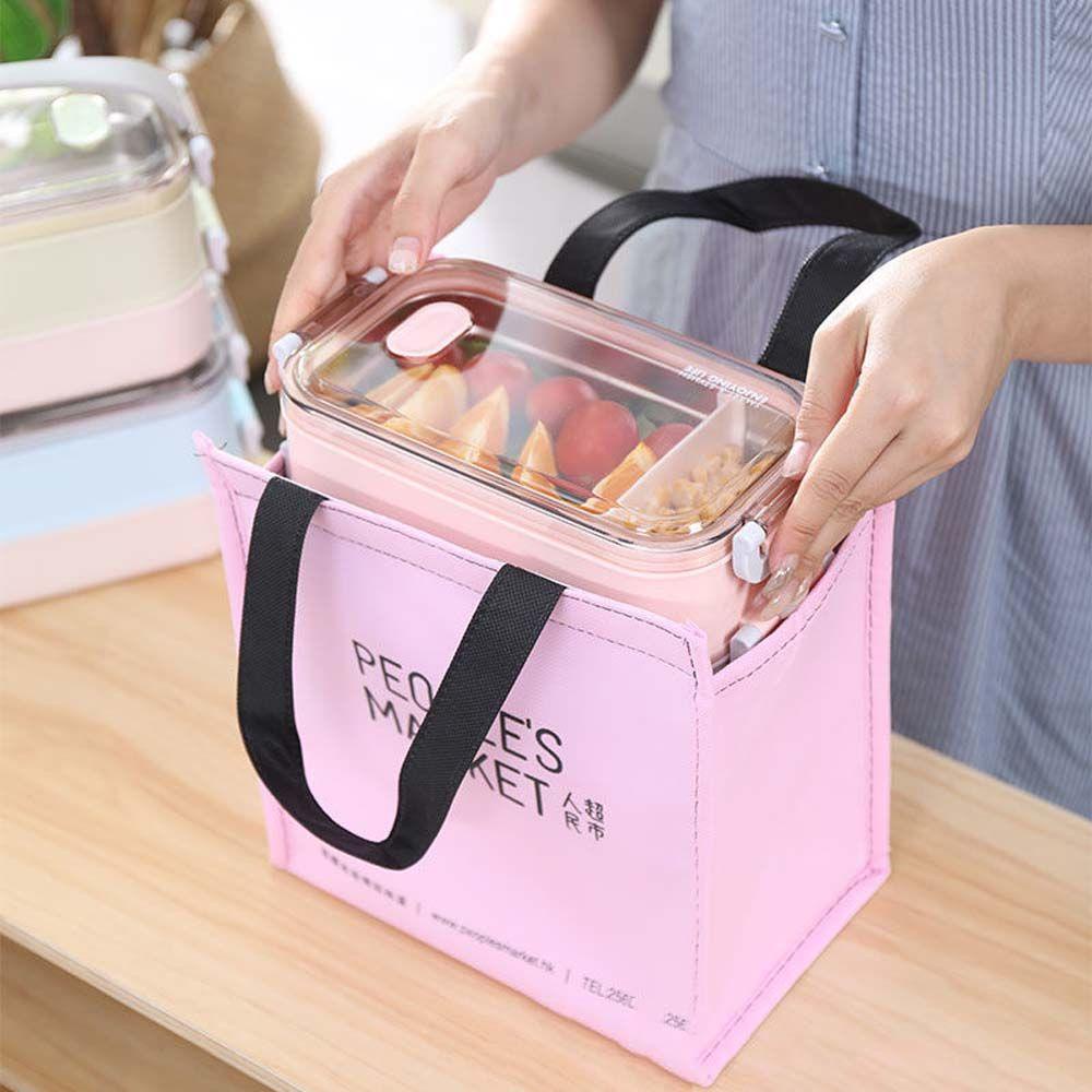 Túi Đựng Hộp Cơm Trưa Giữ Nhiệt Bằng Vải Không Dệt Màng Nhôm