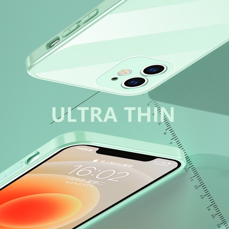 360° Ốp Điện Thoại Kính Cường Lực 2 Mặt Bảo Vệ Cho iPhone 13 Pro Max màu tím