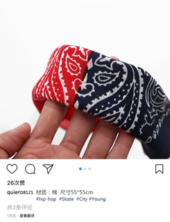 Khăn bandana 2 màu.