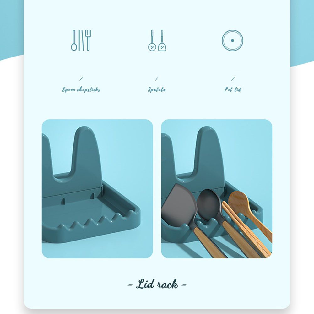 Giá Đỡ Nắp Nồi/Muỗng/Muỗng Để Bàn Bằng Nhựa Đa Năng Có Thể Gấp Gọn Cho Nhà Bếp