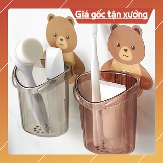 Cốc Gấu Dán Tường Đựng Bàn Chải Đánh Răng _TrungCuong