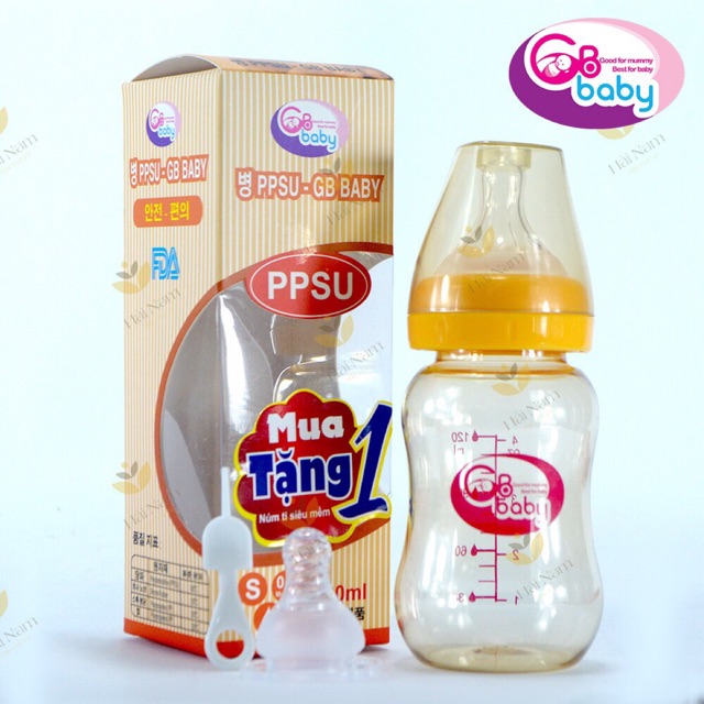 Bình sữa PPSU - Gb Baby(120ml) cổ hẹp. Có van chống sặc