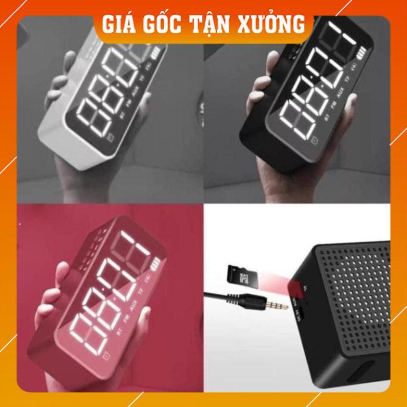 LOA BLUETOOTH ÂM BASS CỰC ĐỈNH KÈM ĐỒNG HỒ MẶT KÍNH ĐÈN LED HIỂN THỊ GIỜ - SANG CHẢNH