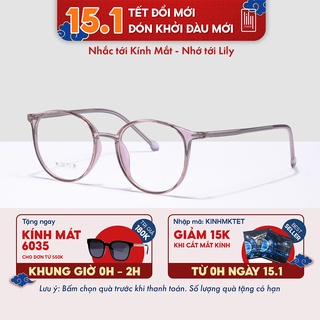 Gọng kính mắt cận thời trang thanh mảnh, nhựa dẻo phong cách Hàn Quốc Lilyeyewear 8250