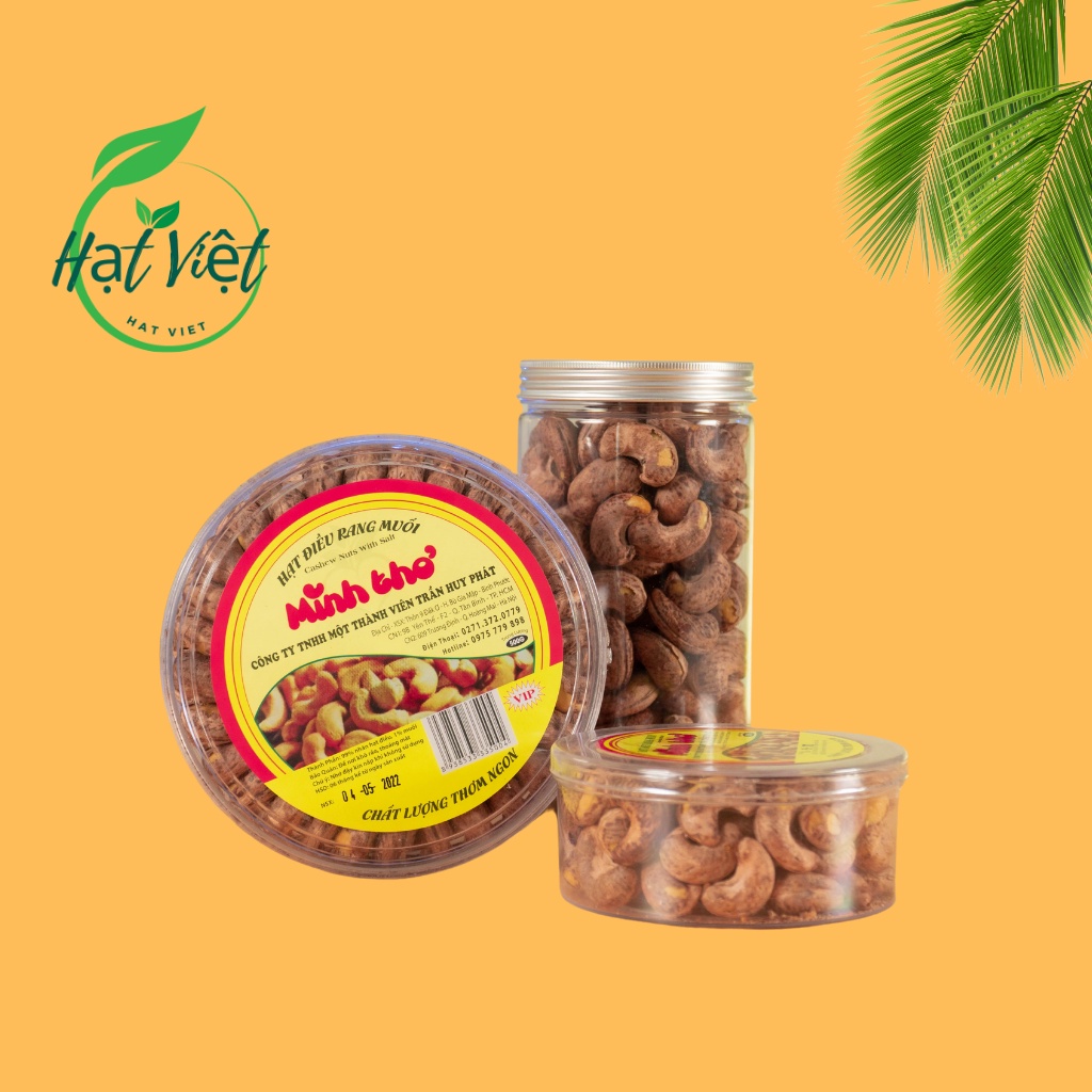 500g Hạt Điều Rang Muối Nguyên Lụa Bình Phước Loại 1, Hạt To Đều