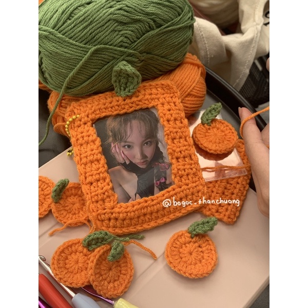 Photocard Holder/ Toploader Len Bao Đựng Thẻ "IM YOUR 🍊" HANDMADE