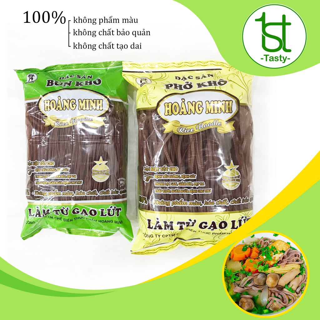 Bún, phở gạo lứt Hoàng Minh 500g, sản phẩm hỗ trợ người ăn kiêng