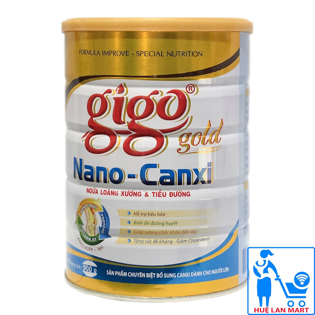 [CHÍNH HÃNG] Sữa Bột Gigo Gold Nano Canxi Hộp 900g (Ngừa loãng xương & tiểu đường)