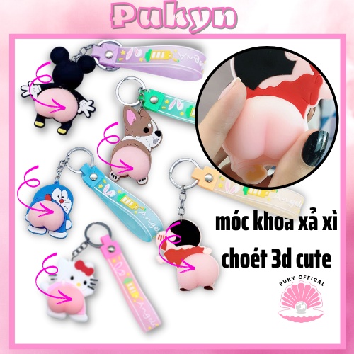 Móc khóa xả stress cute anime cặp đôi gấu bông dễ thương PUKYN MK01