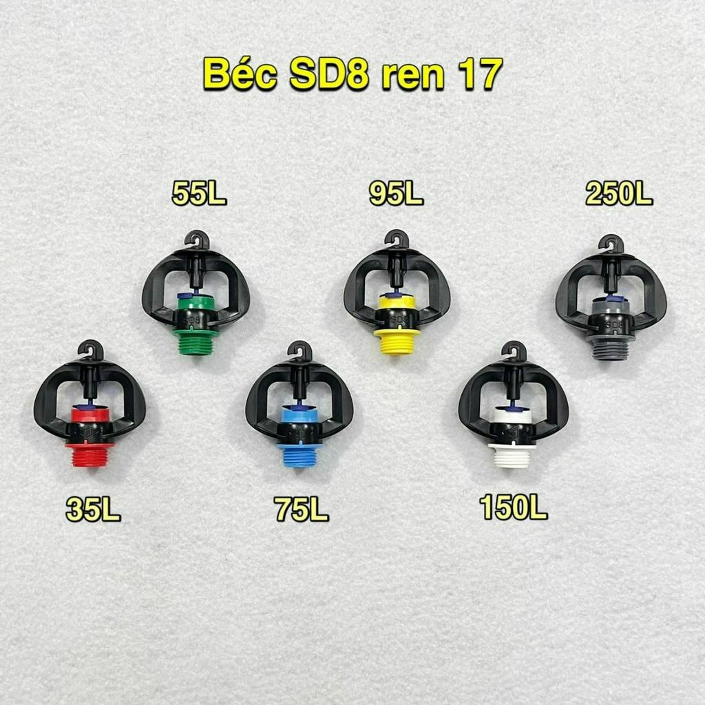 Béc SD8 Ren 17 tưới gốc chống côn trùng, Bán kính 0-2,0m