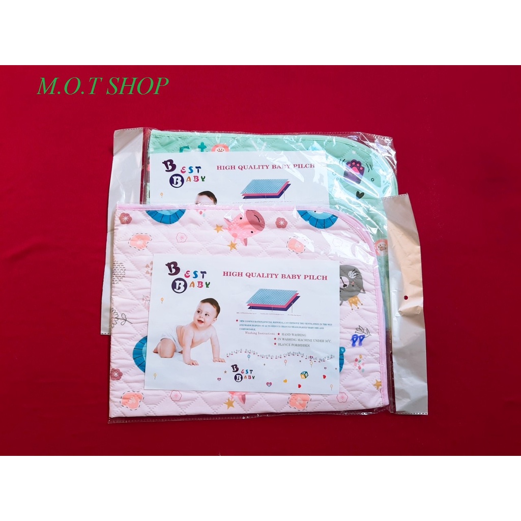 Miếng lót chống thấm cotton BEST BABY cho bé sơ sinh kích thước 75x55cm