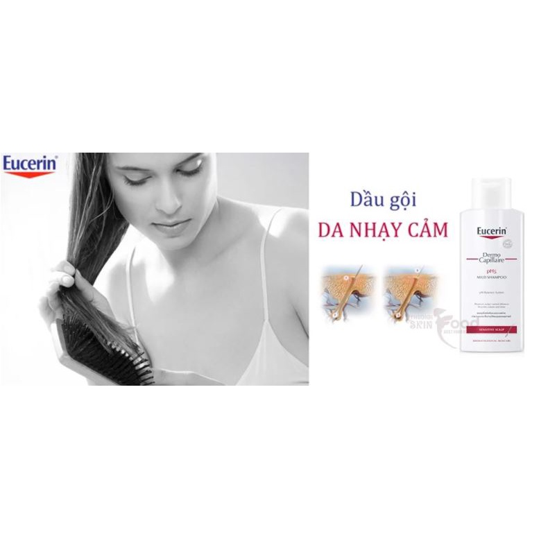 Dầu Gội Dịu Nhẹ Cho Da Đầu Nhạy Cảm Eucerin Dermo Capillaire pH5 Mild Shampoo 250ml