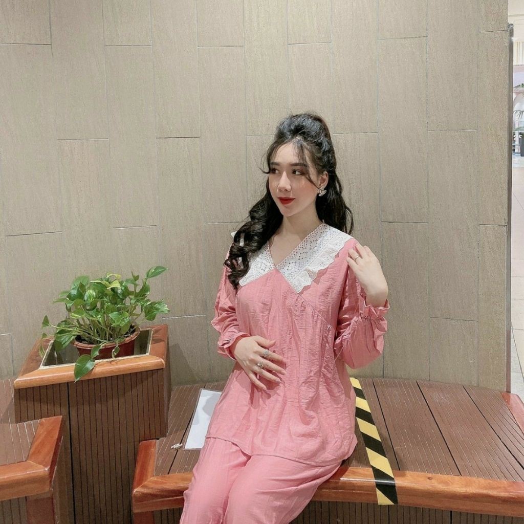 Bộ đồ bầu dài tay M192 chất đũi hàn freesize từ 45 đến 75kg