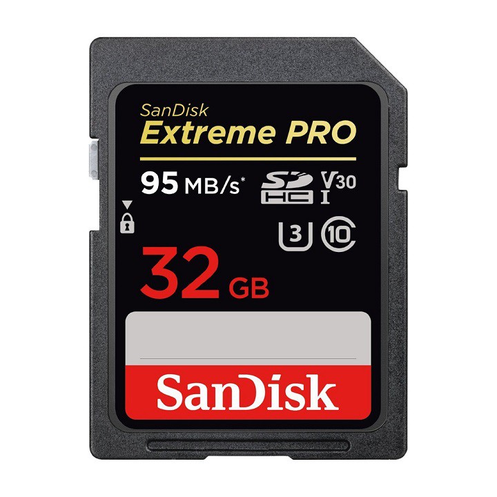 Thẻ nhớ SD 32GB SanDisk Extreme Pro U3 V30 633X chính hãng bảo hành 5 năm- Màu bất kì