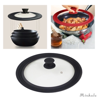 Nắp nồi thủy tinh silicone cách nhiệt có lỗ thông dụng cho nồi hấp / chảo / sốt