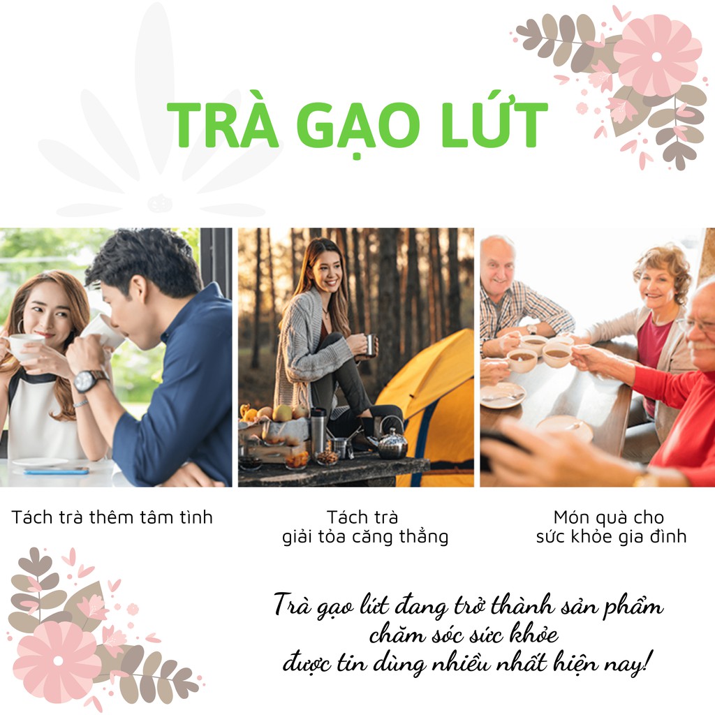 Trà Gạo Lứt, Đậu Đen Xanh Lòng Hoa Nhài Lá Dứa Gói 500 Gram