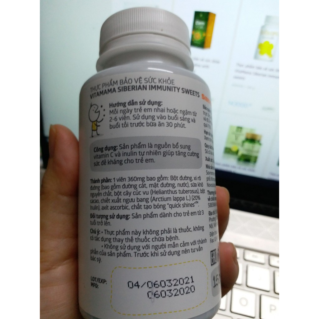 Thực phẩm bảo vệ sức khỏe dành cho trẻ em VitaMama Siberian immunity sweets Siberi Nga ( bao bì mới) | BigBuy360 - bigbuy360.vn