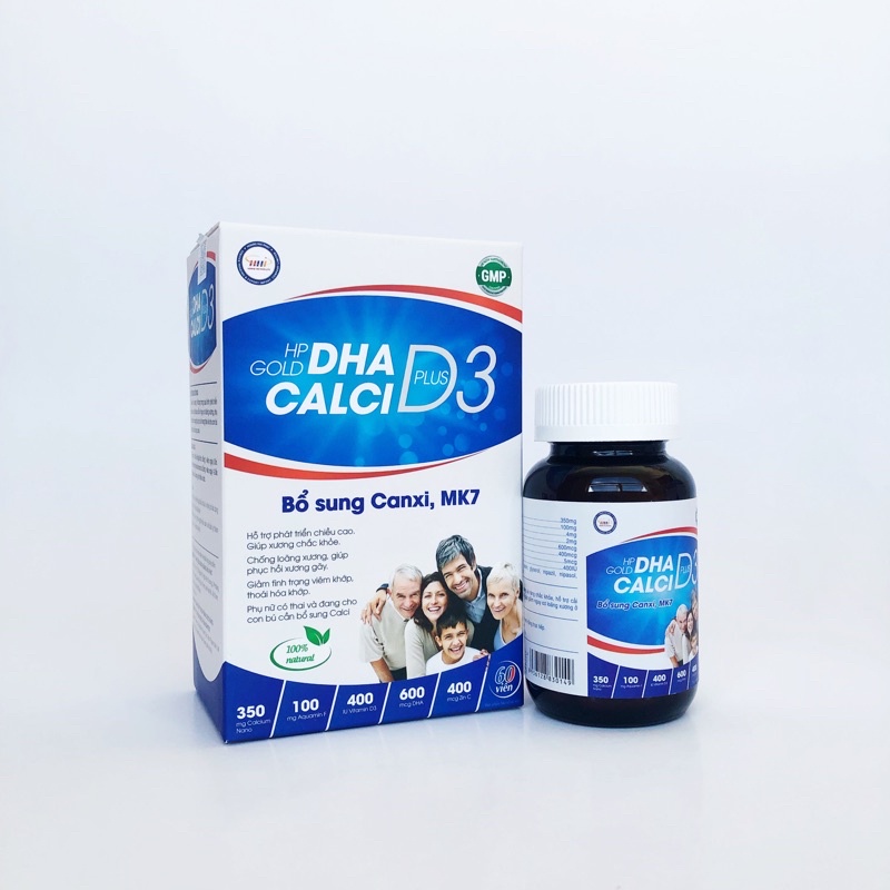 Viên uống Canxi, DHA, vitamin D3 cho người lớn Lọ 60 viên