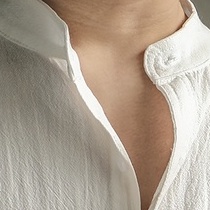 Áo sơ mi KT Kc102 bằng cotton lanh tay ngắn dáng rộng màu trơn phong cách Hàn Quốc cho nam size Size M-3XL