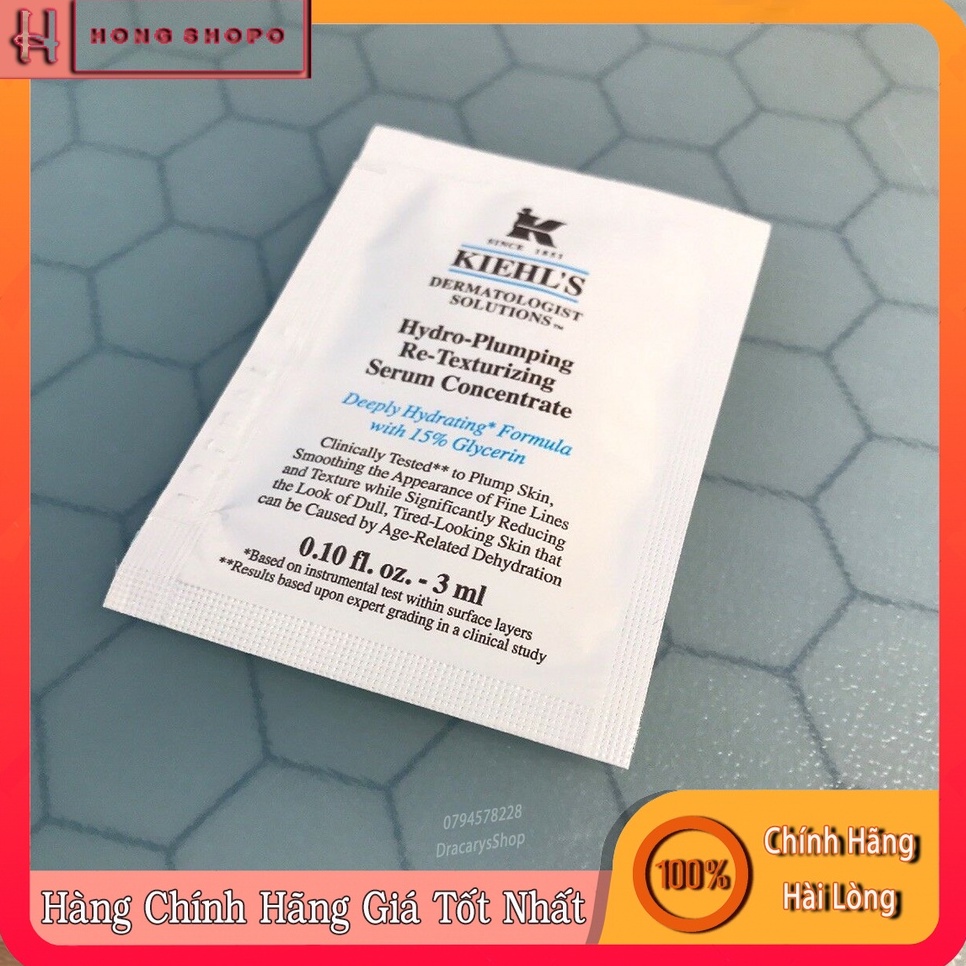 Tinh chất cấp ẩm Kiehl’s HYDRO-PLUMPING RE-TEXTURIZING SERUM CONCENTRATE 3ml