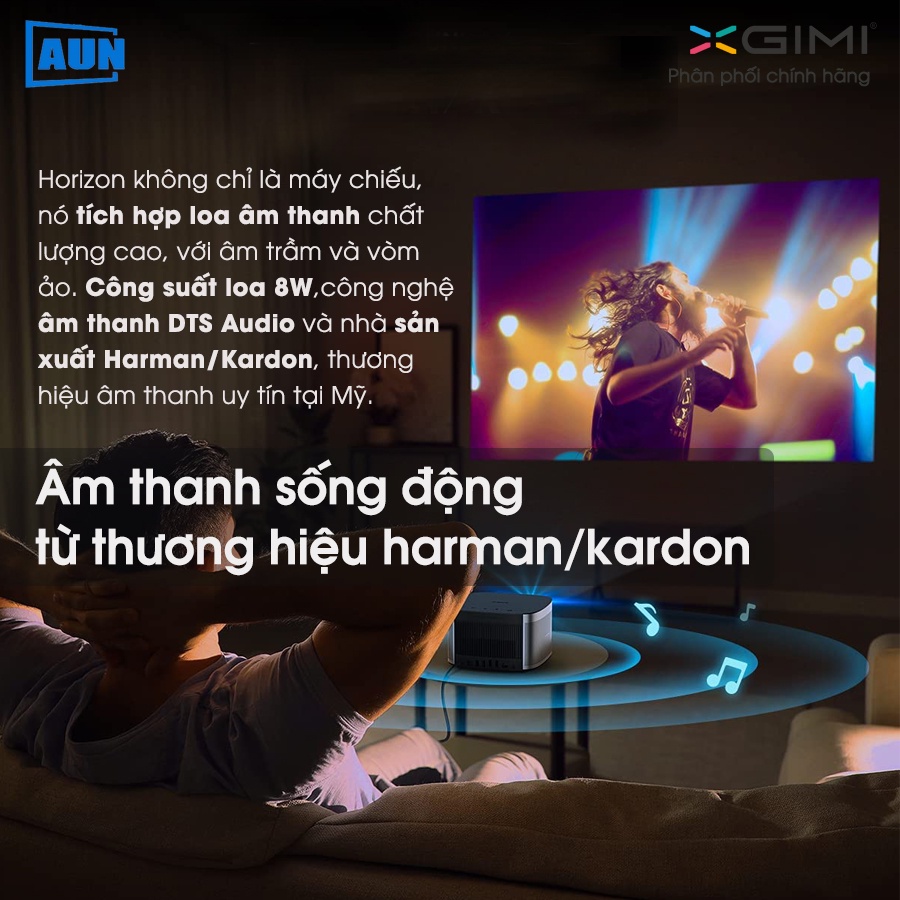 [ƯU ĐÃI LỚN] Máy chiếu mini Xgimi Horizon Pro 4K QUỐC TẾ - hỗ trợ 4K HDR,công nghệ DLP, 3D độ sáng cao 2200 Ansi lumens