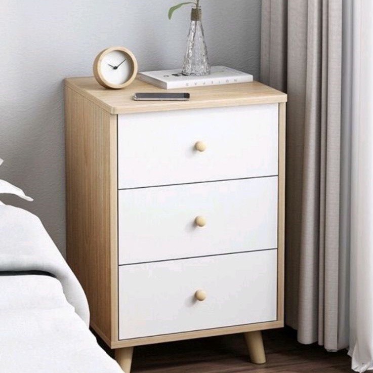 Tủ đầu giường có ngăn tủ tab đầu giường 3 ngăn tủ kệ gỗ có tủ trang trí phòng hiện đại T4C3N