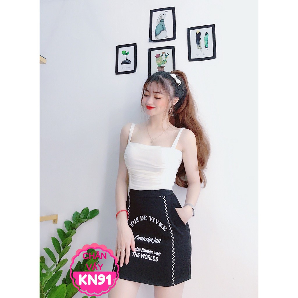 CHÂN VÁY IN CHỮ CHẤT NGẦU KN91 ⚡100% ẢNH THẬT⚡NN CHUYÊN SỈ - NN STORE