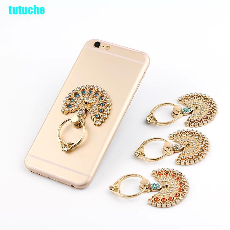 tutu 360 Degree peacock Finger Ring Mobile Phone Smartphone Stand Holder For Phone