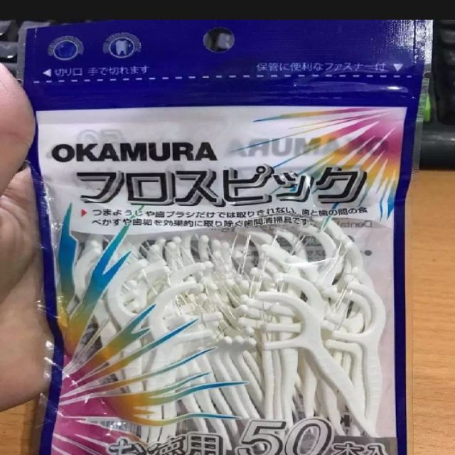 Okamura - Tăm chỉ kẽ răng cao cấp Nhật bản gói 50 cây