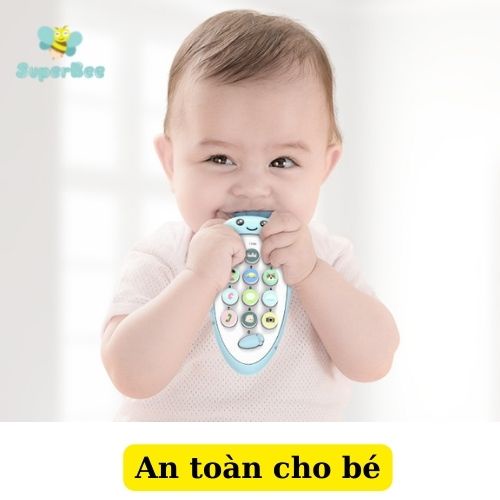 Điện thoại đồ chơi cho bé có nhạc thông minh, đồ chơi điện thoại trẻ em Có Gặm Nướu, Đồ Chơi Trí Tuệ Superbee