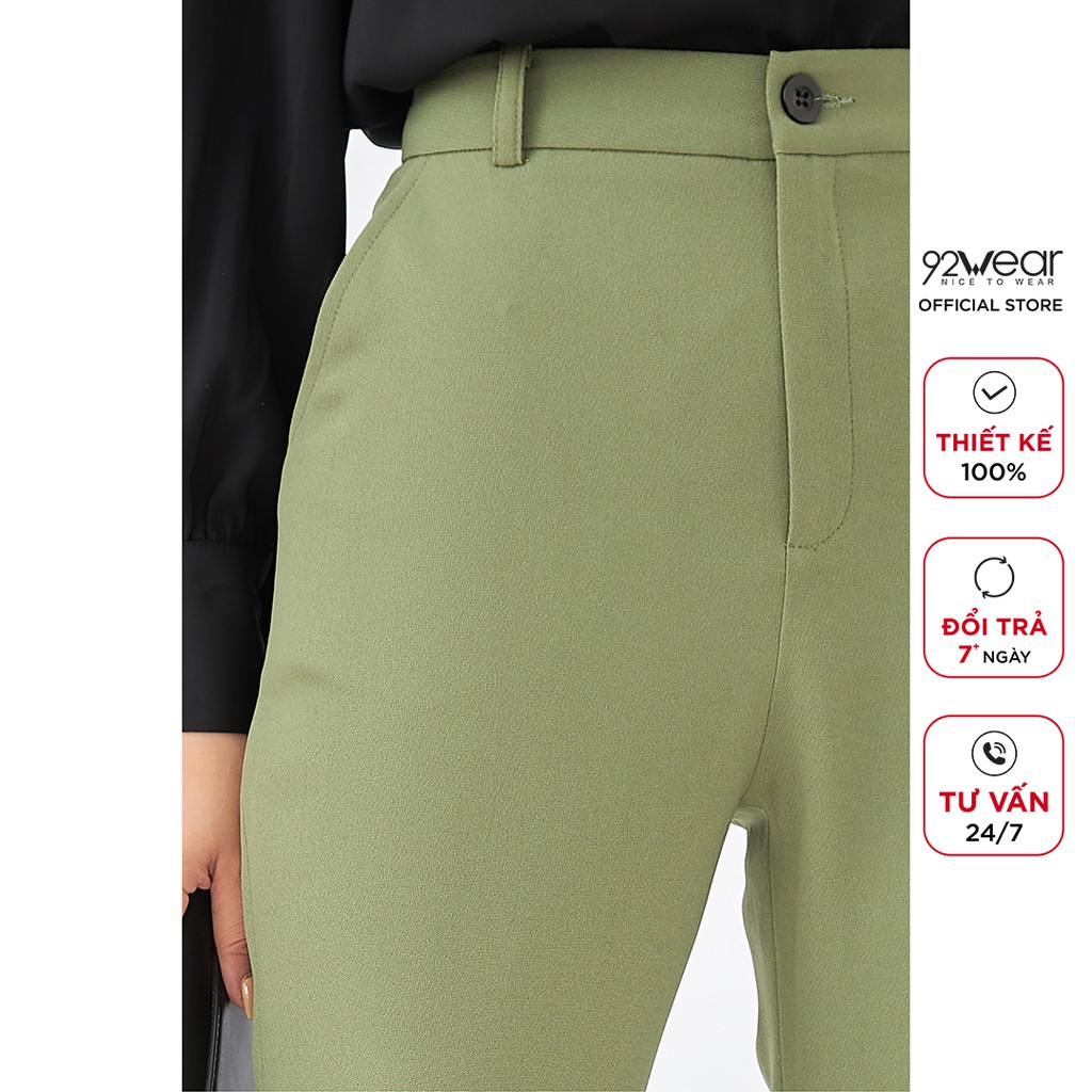 Quần tây nữ công sở 92WEAR ống bó kiểu dáng đơn giản, thanh lịch QOA1698