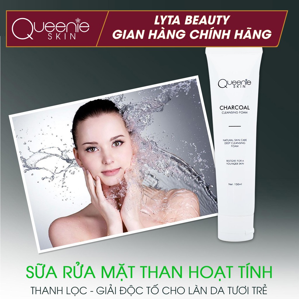 Sữa rửa mặt than hoạt tính Queenie 150ml