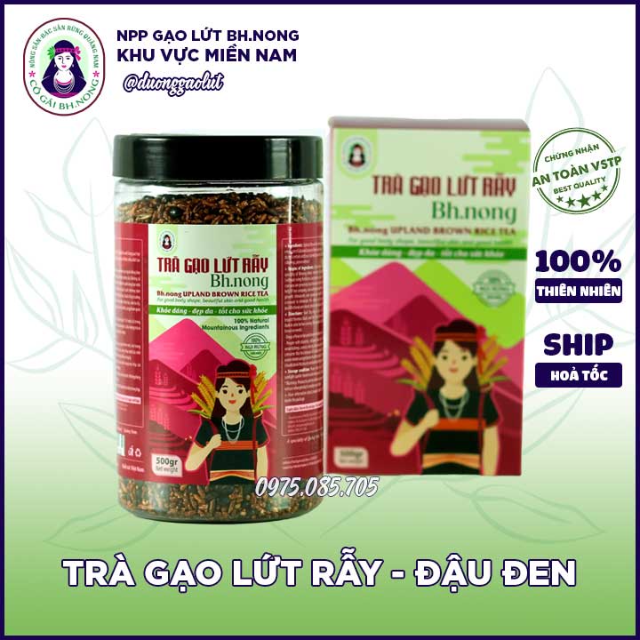 Trà Gạo Lứt Đậu Đen Bhnong,Trà Thảo Mộc Ăn Kiêng Giảm Cân Lợi Sữa Giải Độc Cơ Thể 500gr