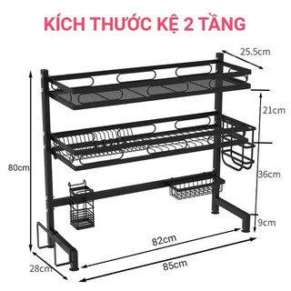 (85cm) KỆ CHÉN BÁT ĐA NĂNG 2 TẦNG
