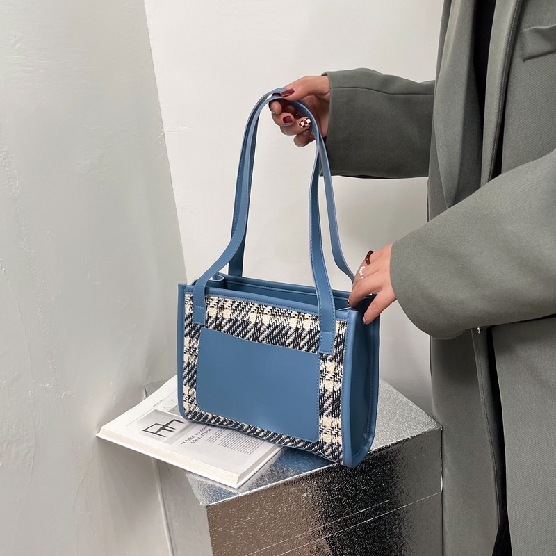 Túi xách đeo vai da pu mềm kẻ sọc cỡ lớn thời trang cho nữ IELGY