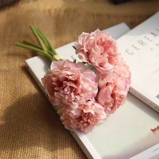 Bó hoa mẫu đơn pastel - Hoa giả
