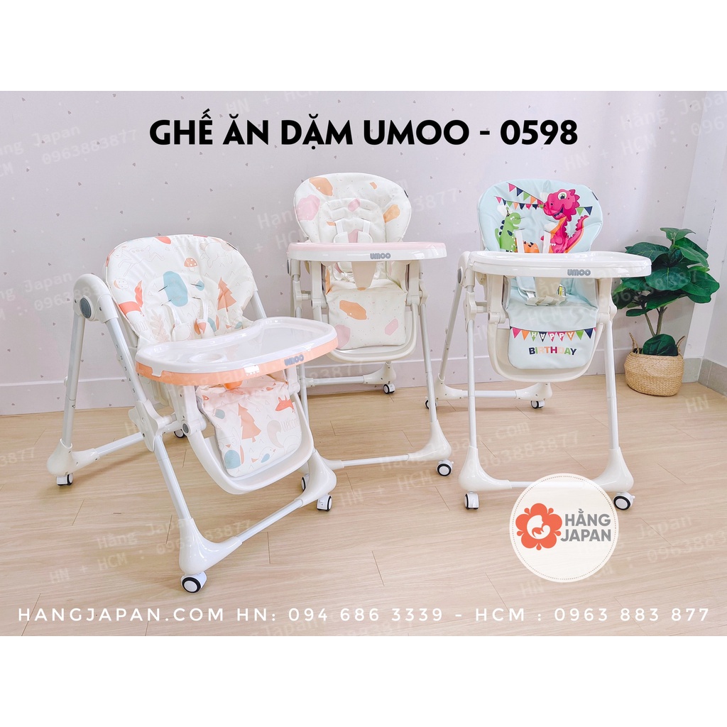 Ghế ăn dặm gấp gọn Umoo cho bé đa năng nằm, ngồi, ngả 45 độ BH chính hãng 1 năm