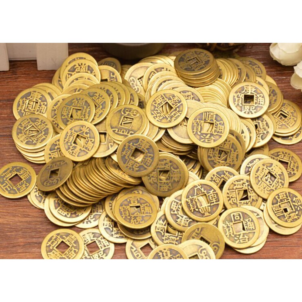 Đồng tiền xu phong thủy 🎁FREESHIP🎁 Đồng xu bằng đồng thau  Kích Tài Vận