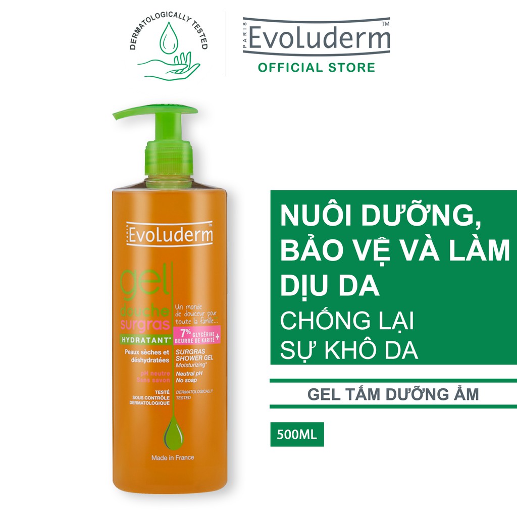 Gel tắm Evoluderm Gel Douche Surgras Hydratant 500ml-14239