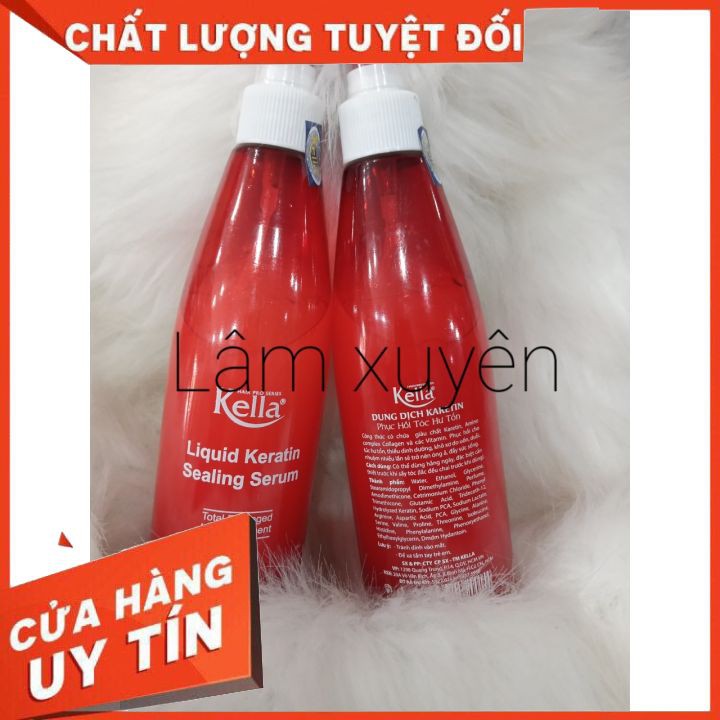 Sữa / Xịt nước dưỡng Keratin sealing serum phục hồi Kella đỏ 250ml 😘 FREESHIP 🍔 nuôi dưỡng tóc khỏe.,cải thiện, phục hồi