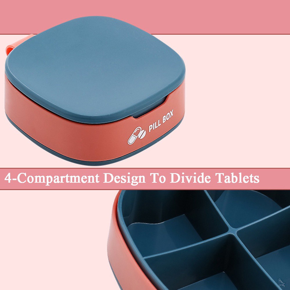 Hộp nhựa đựng thuốc 4 ngăn chất lượng cao tùy chọn màu sắc