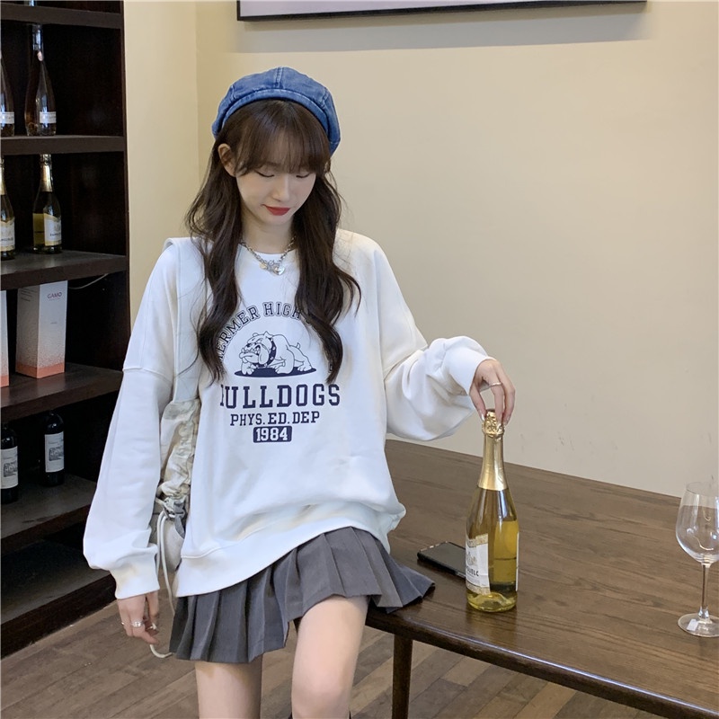 Áo Khoác Sweater Mỏng Tay Dài In Hoạt Hình Kiểu retro Xinh Xắn Cho Nữ