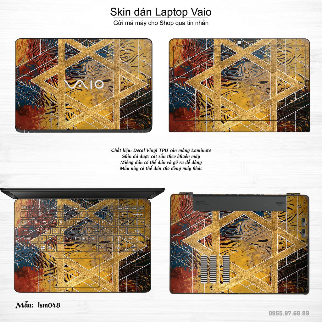 Skin dán Laptop Sony Vaio in hình Tấm Khiên David - lsm048 (inbox mã máy cho Shop)