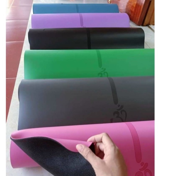 Thảm yoga định tuyến cao su, PU Cao Cấp hàng xịn(tặng túi lưới)