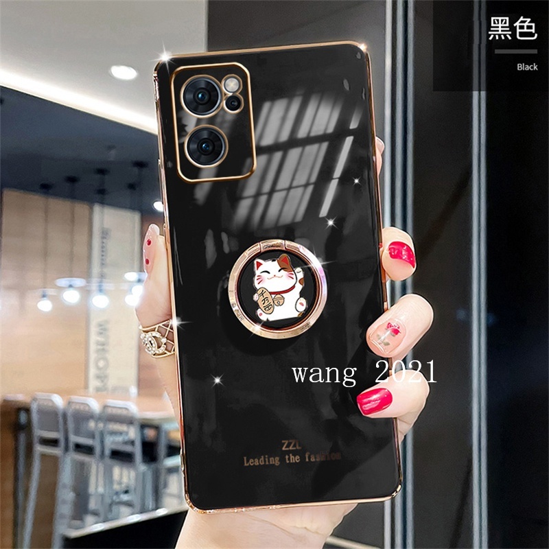 Ốp Điện Thoại Mềm Màu Kẹo Thiết Kế Hình Mèo May Mắn Cho OPPO Reno 7 Z 5G 4G Reno7 Pro