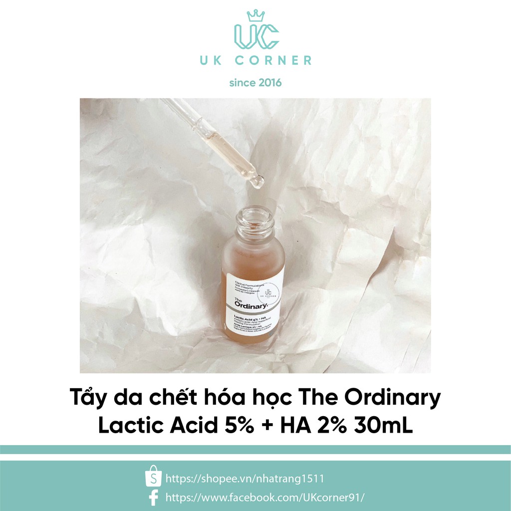 Tẩy da chết hóa học The Ordinary Lactic Acid 5% + HA 2% 30ml