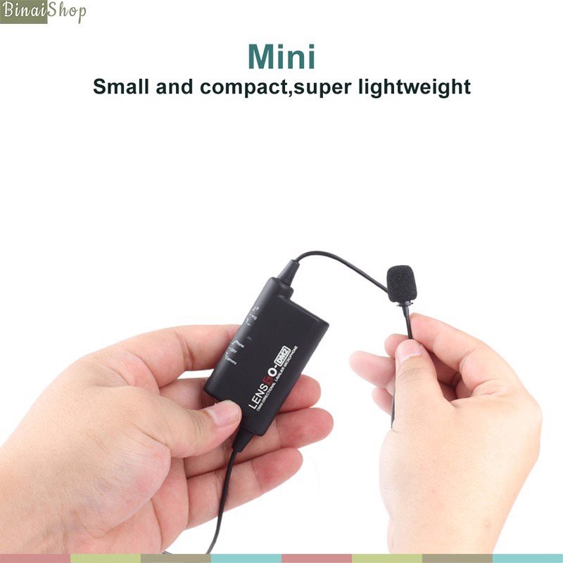 Lensgo LYM-DM2 - Micro Lavalier Cài Áo Áo, Thu Âm Đa Hướng, Dùng Quay Phim, Phỏng Vấn, Làm Vlog (6m)