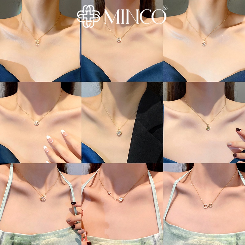 Dây chuyền nữ đính đá Minco Accessories phong cách tiểu thư sang chảnh DT125