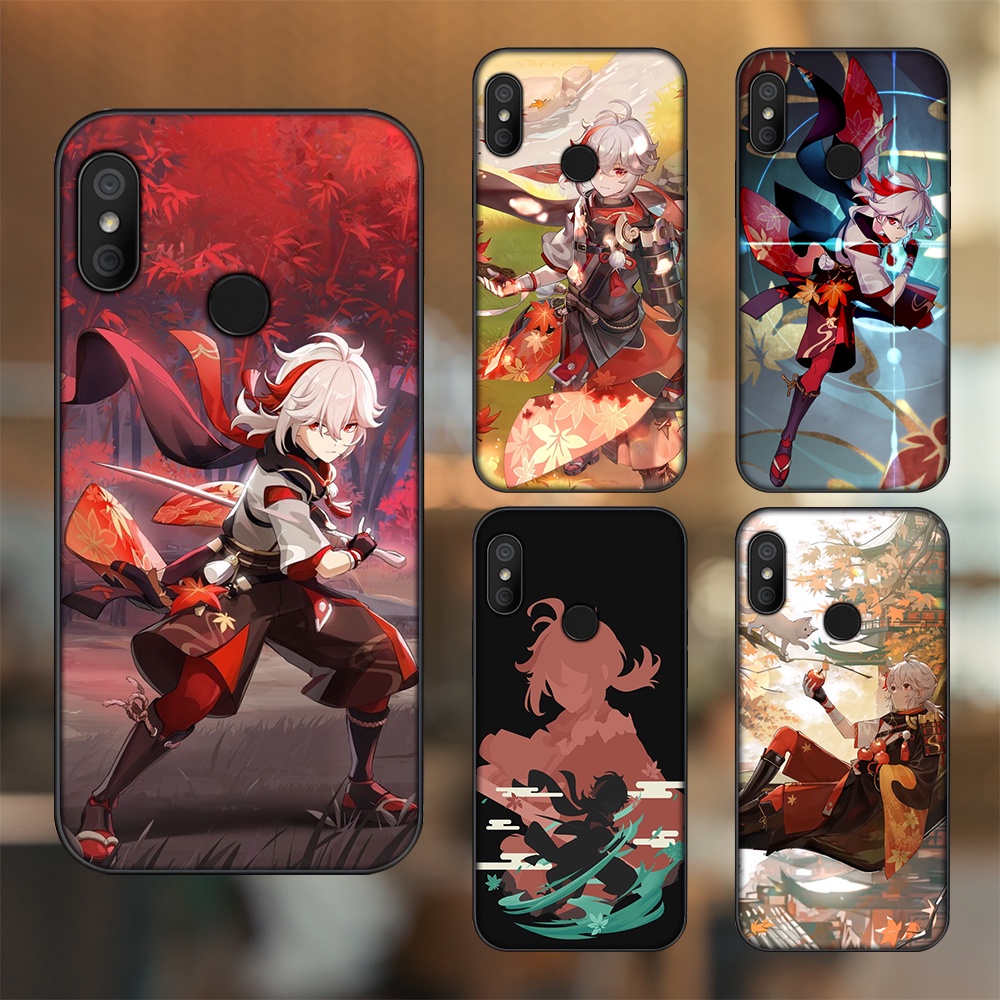 Ốp lưng Xiaomi Redmi 6 Pro, Mi A2 Lite viền đen in hình Kazuha Genshin Impact
