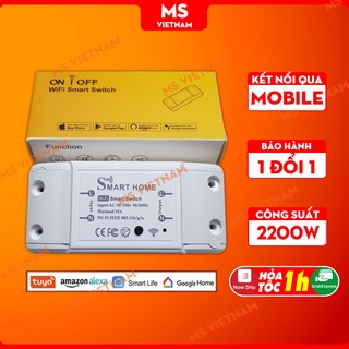 Công Tắc Wifi Thông Minh Tuya  Single - SmartHome Giá Rẻ - App Tuya - 3G, 4G - 2200w - BH 1 Đổi 1 - MS Vietnam
